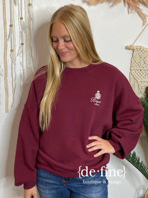 Burgundy London Embroidered Sweatshirt