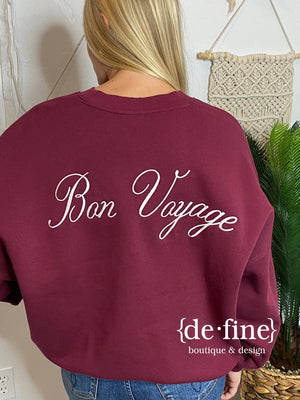 Burgundy London Embroidered Sweatshirt