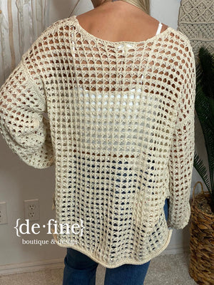 Crochet Pullover - Great Swim Cover! In 3 Colors and Regular or Curvy