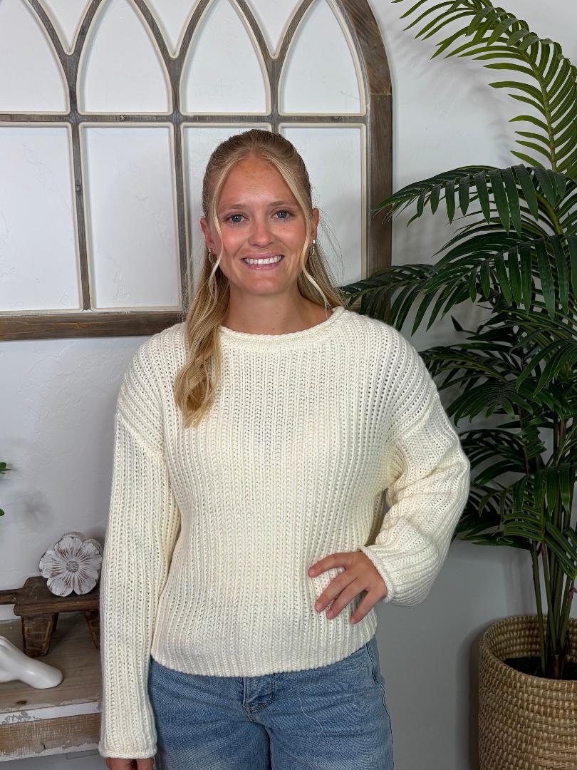 Cream or Yellow Chunky Knit Sweater