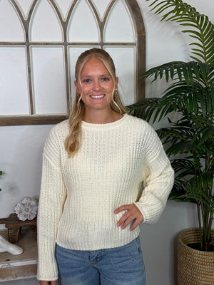 Cream or Yellow Chunky Knit Sweater