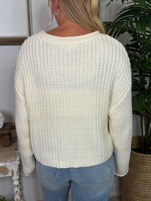 Cream or Yellow Chunky Knit Sweater