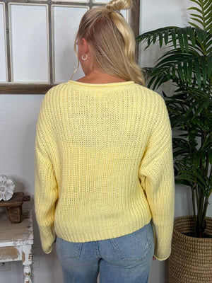 Cream or Yellow Chunky Knit Sweater