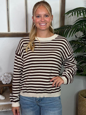 Striped Sweater in Pink or Brown