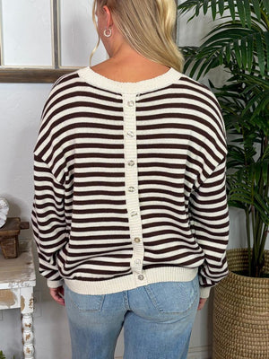 Striped Sweater in Pink or Brown