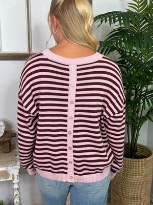 Striped Sweater in Pink or Brown