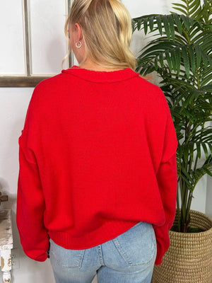 Red or Mocha Button Down Cardigan