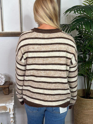 Brown Multi Striped Sweater