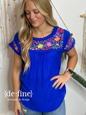Light it Up Embroidered Top - 3 Colors in Regular & Curvy