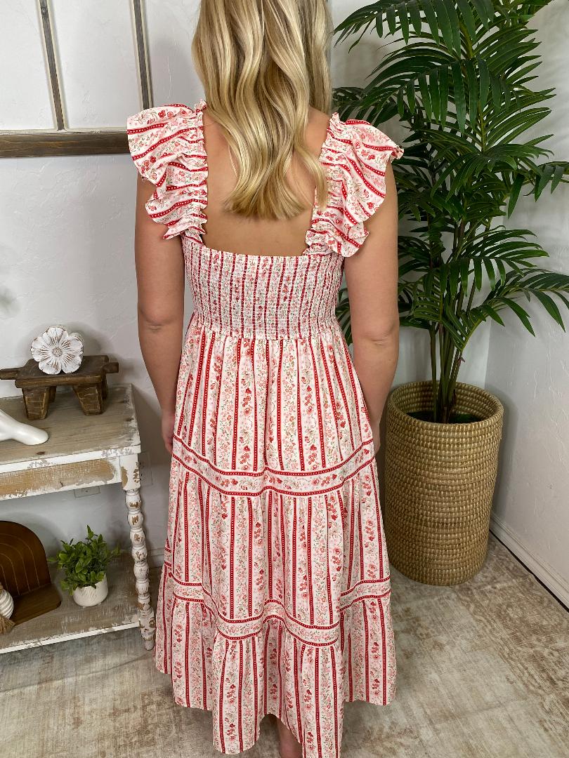 Red and Pink Floral Sundress