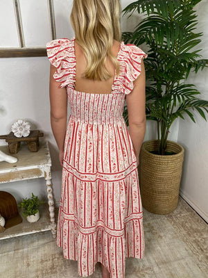 Red and Pink Floral Sundress