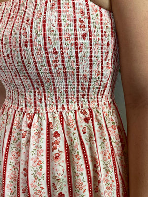 Red and Pink Floral Sundress