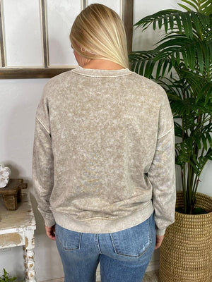 Wild West Mineral Washed Brown Sweatshirt