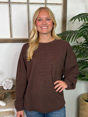 Super Soft Ribbed Boxy Top in Red, Hunter Green and Chocolate Brown