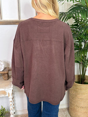 Super Soft Ribbed Boxy Top in Red, Hunter Green and Chocolate Brown