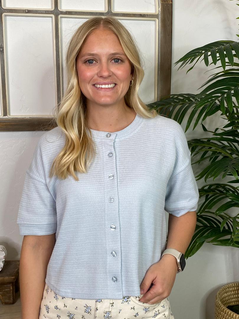 Light Blue Button Up Top