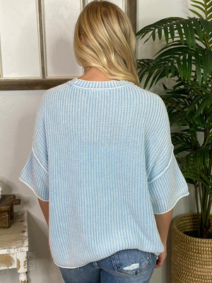 Pink or Blue Mineral Washed Spring Sweater