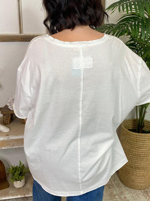 V-Neck Vintage Tee in 4 Colors - Curvy Sizes