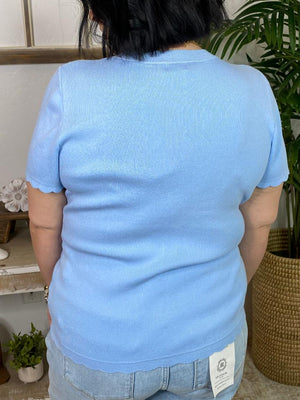 Scalloped Cardigan in 4 Colors - Curvy Sizes