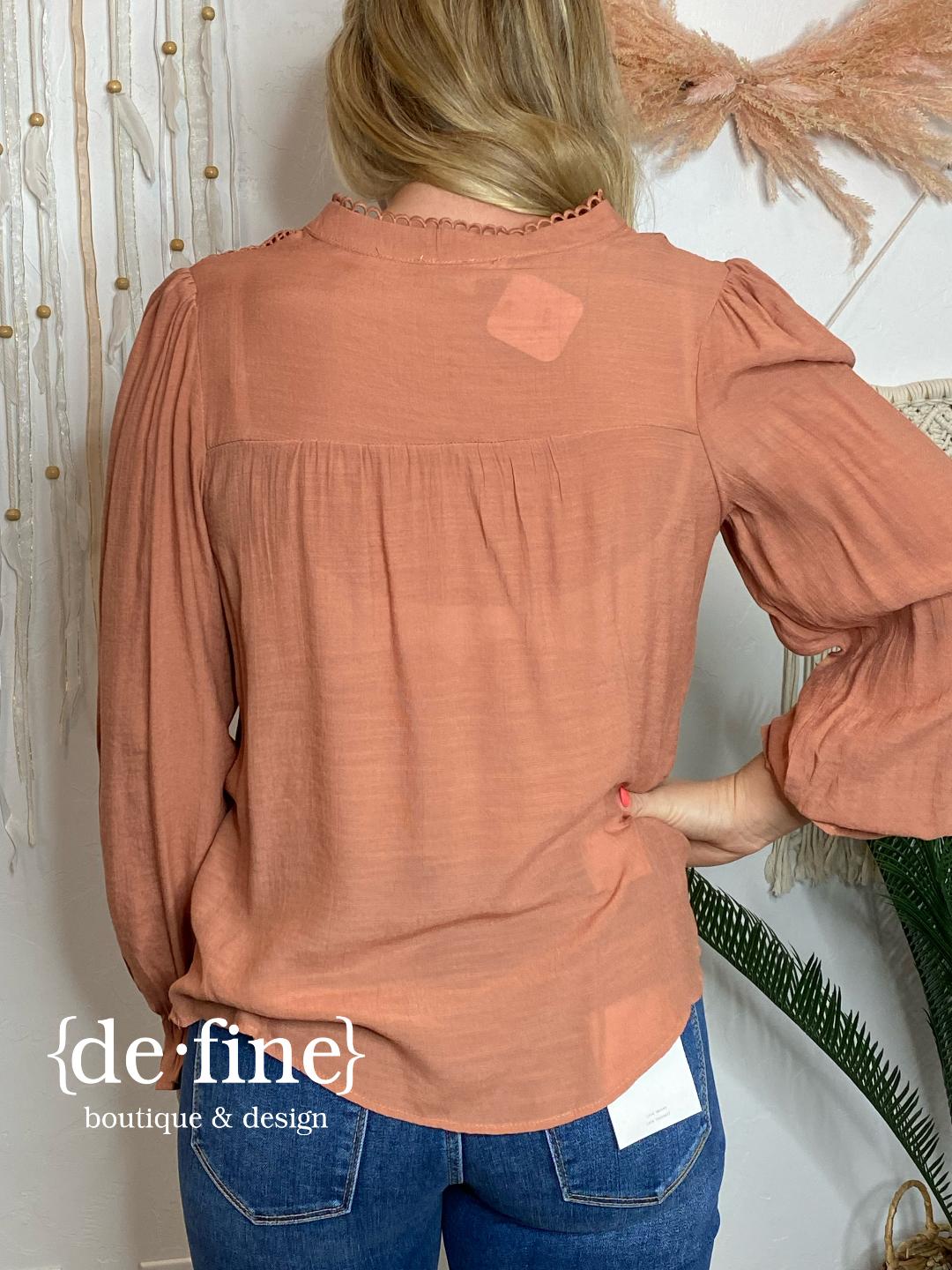 Sienna Lace Split Neck Top in Regular & Curvy