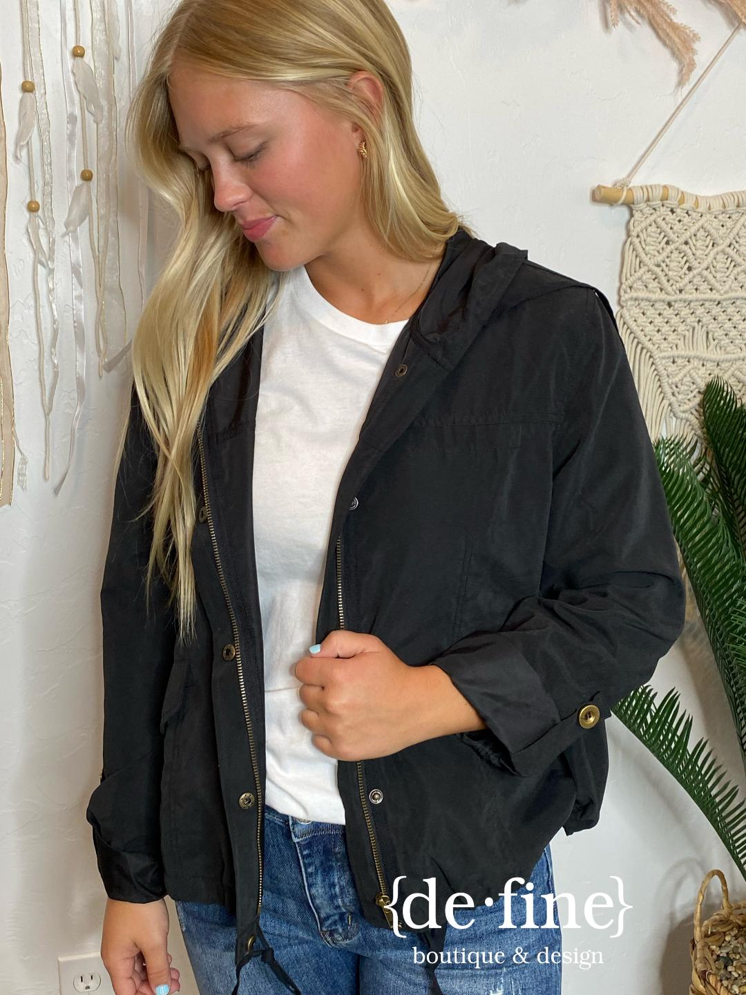 Black or Crimson Wind Breaker in Regular & Curvy