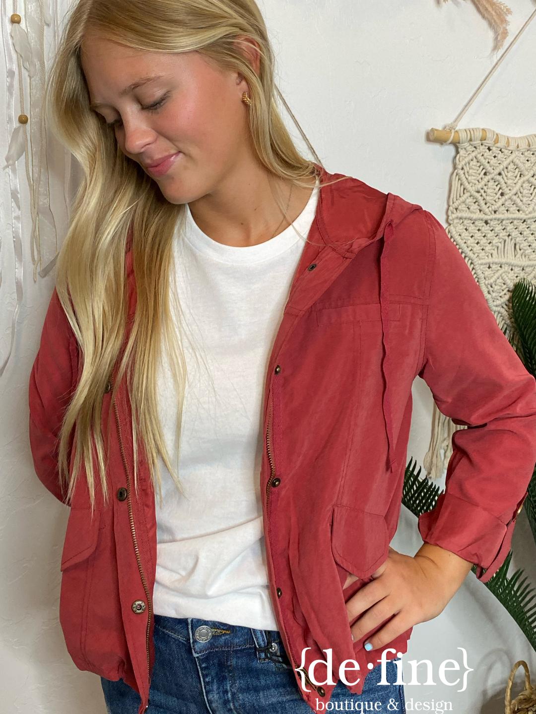 Black or Crimson Wind Breaker in Regular & Curvy