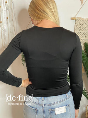 Round Neck Fitted Long Sleeve Top - 6 Colors