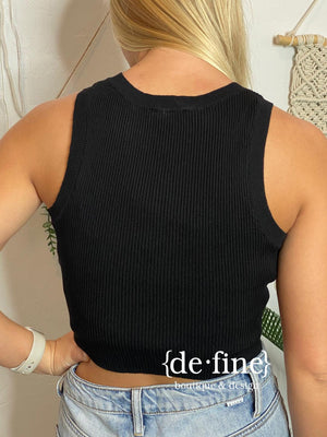 Sleeveless Sweater Crop Top - 4 Colors