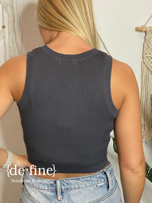 Sleeveless Sweater Crop Top - 4 Colors