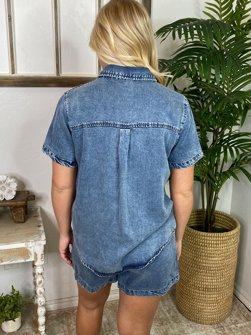 Chambray Shorts Set