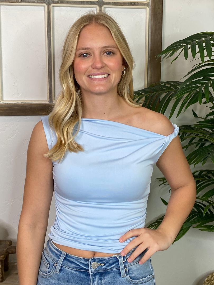 Asymmetrical Off Shoulder Top in 3 Colors