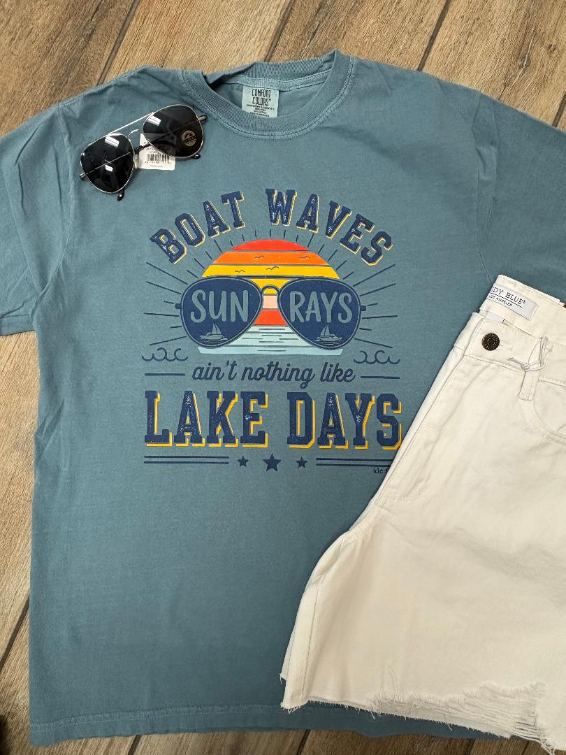 Boat Waves, Sun Ray, Nothing Like Lake Days Graphic Tee or Tank