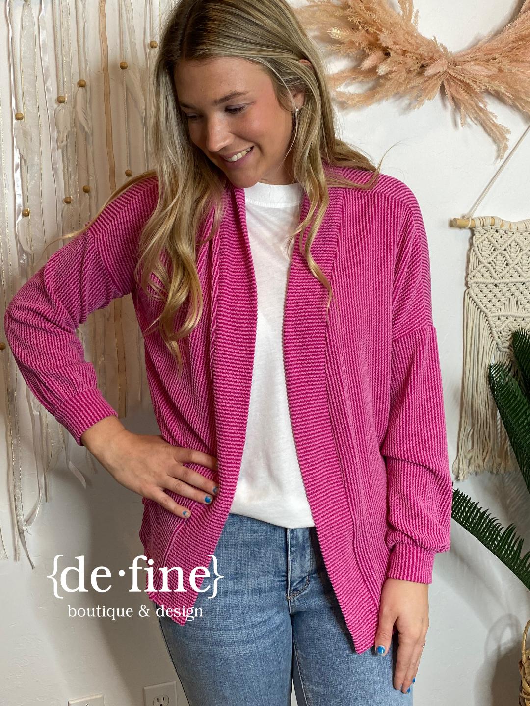 Rib Textured Cardigan in 3 Colors