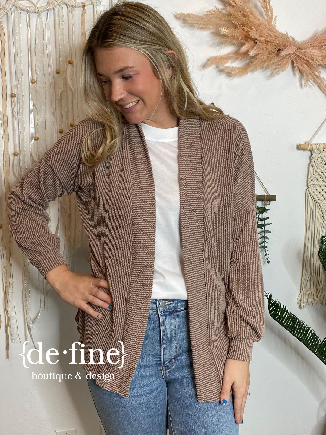 Rib Textured Cardigan in 3 Colors