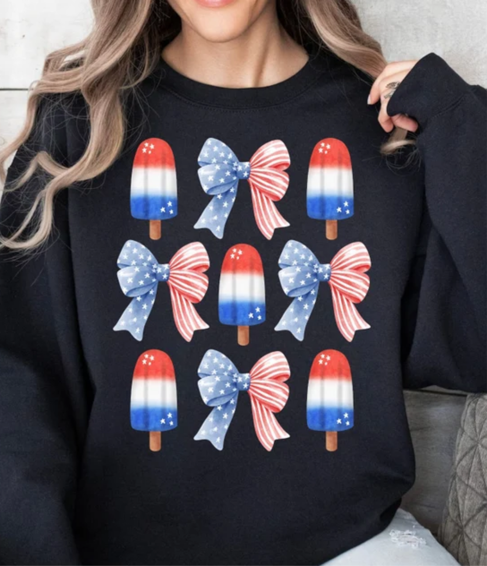 Bomb Pops and Bows Graphic Tee Black or White