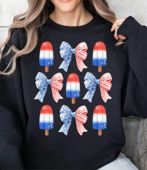 Bomb Pops and Bows Graphic Tee Black or White