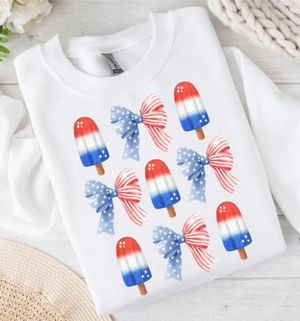 Bomb Pops and Bows Graphic Tee Black or White