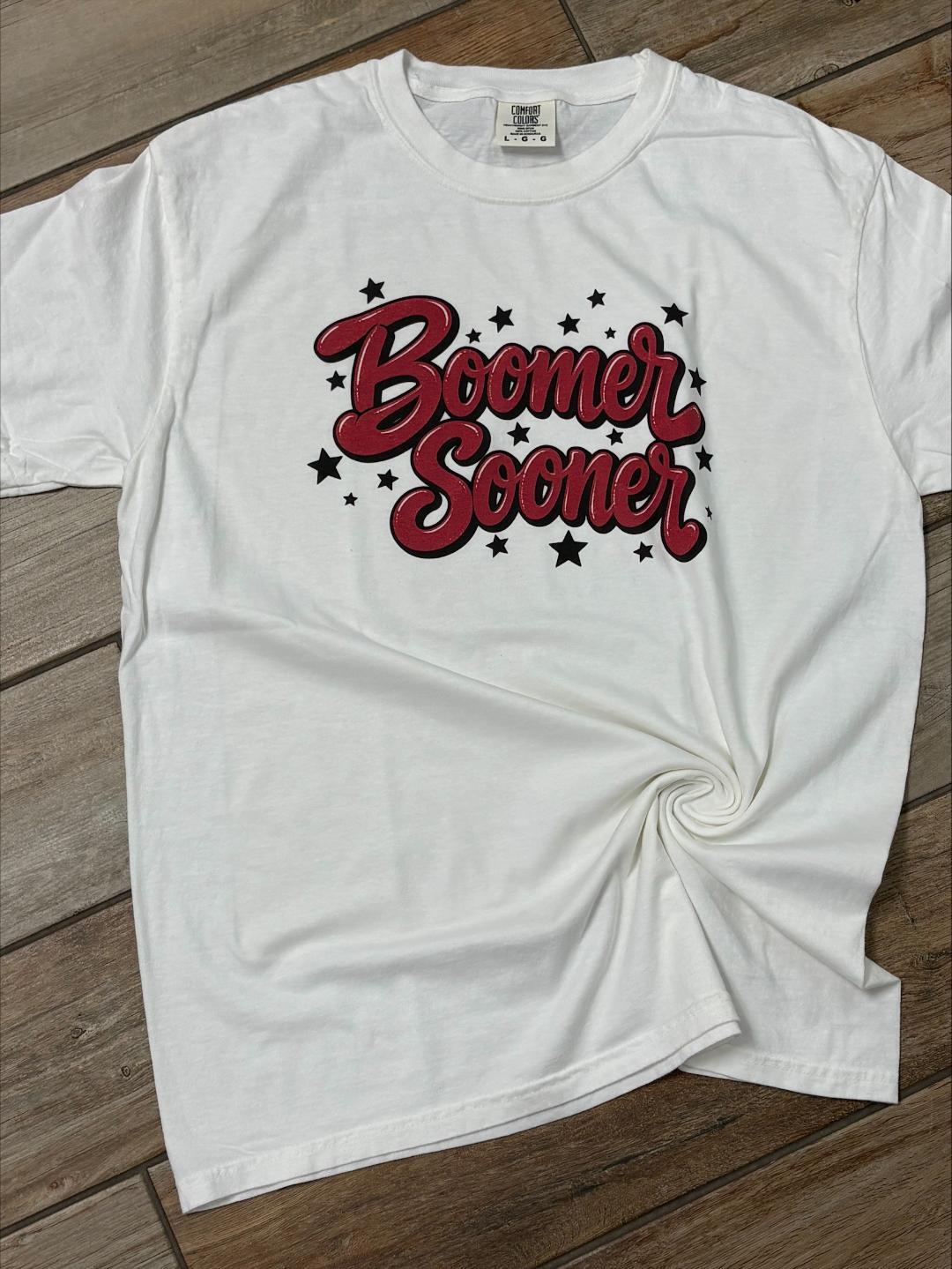 Boomer Sooner Preppy with Stars Graphic Tee