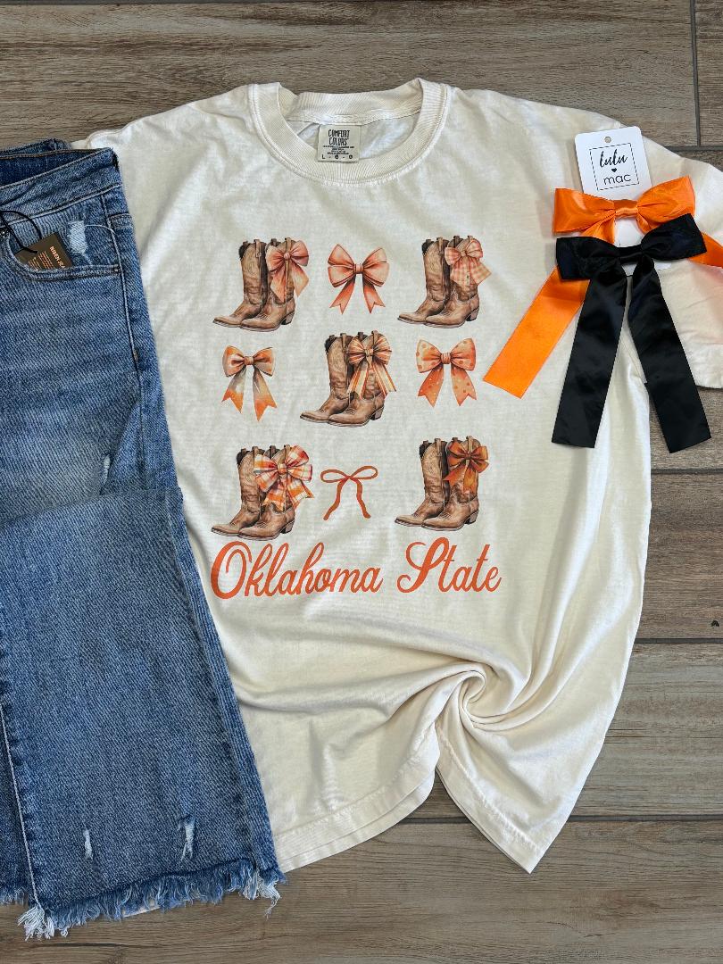 Boots and Bows Oklahoma State Graphic Tee