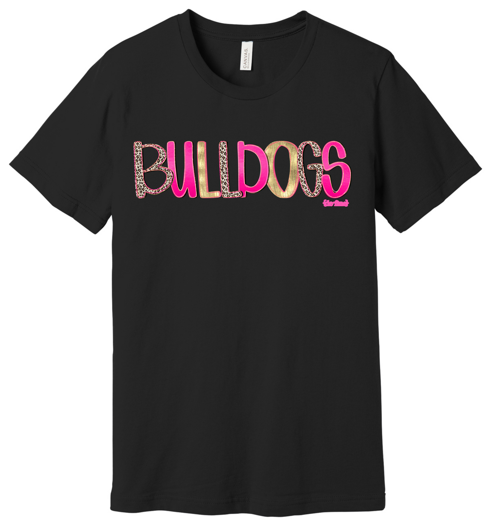 Pink and Gold with Leopard Bulldogs Graphic Tee