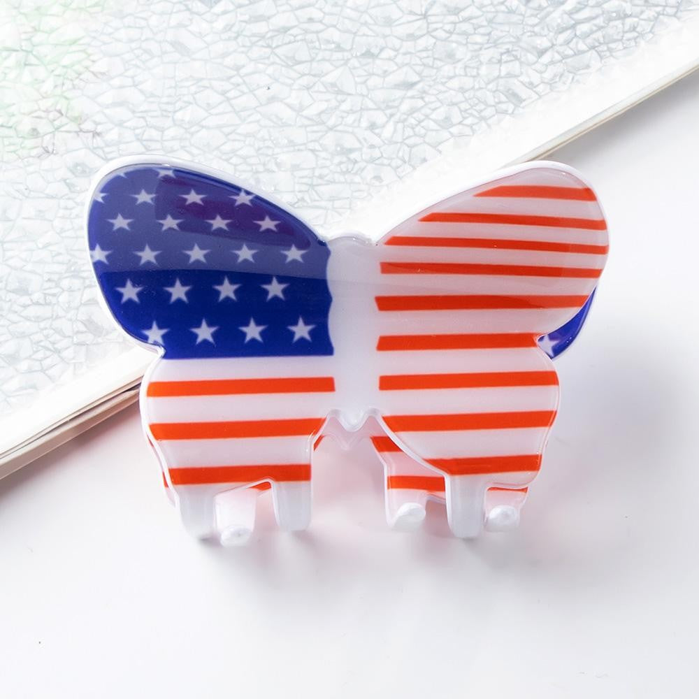 Butterfly Flag Patriotic Hair Clip