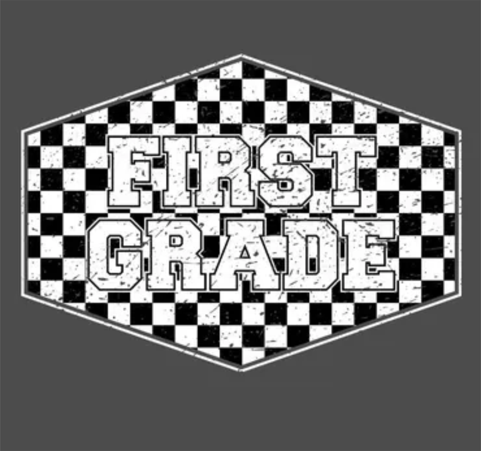 Black White Check Back to School Tees Pre-K - 4th Grade