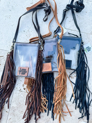 Shayne Small Hand Tooled Clear Crossbody Concert Purse