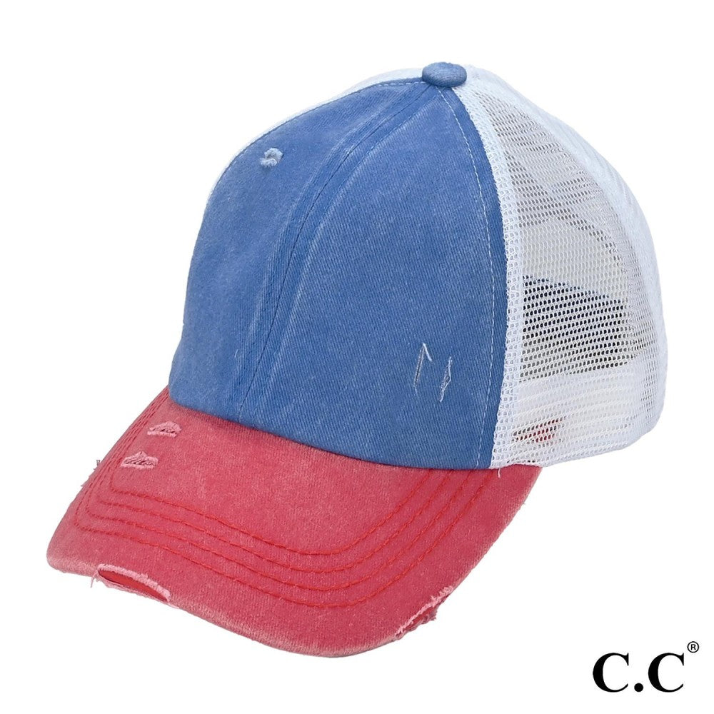 USA C.C. Patriotic Pony Cap