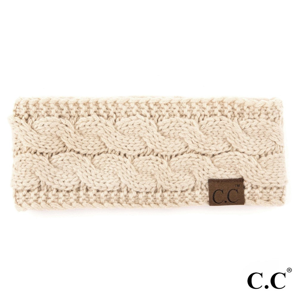 CC Solid Cable Knit Headwrap