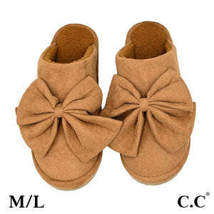 CC Faux Suede Bow Slippers