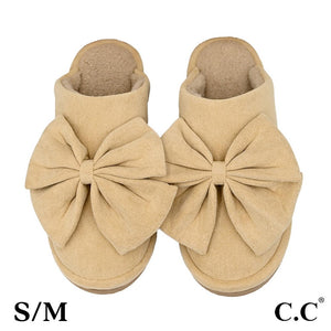 CC Faux Suede Bow Slippers