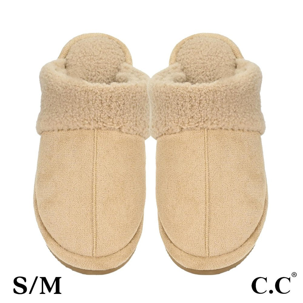 CC Faux Suede Sherpa Slippers