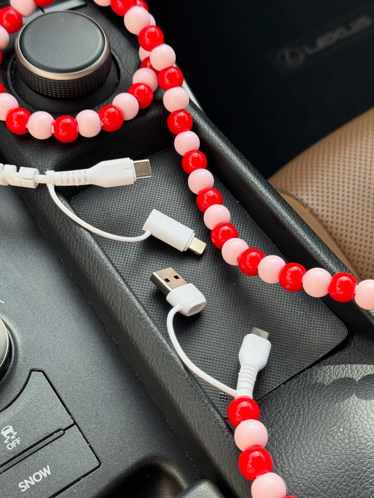 4 Way Beaded Phone Chargers in Lots of Colors