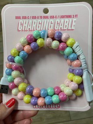 4 Way Beaded Phone Chargers in Lots of Colors